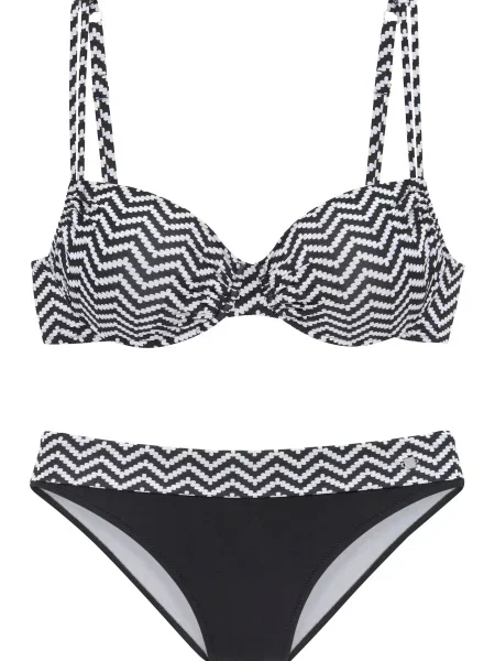 JETTE Bikini črna bela