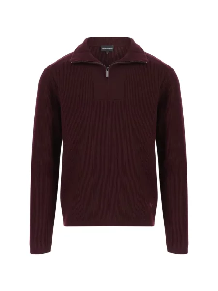 Tricou polo Emporio Armani tricotate roșu