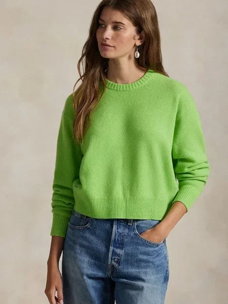 Пуловер с вълна Polo Ralph Lauren зелено