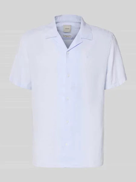 Koszula casualowa o kroju regular fit z mieszanki lnu i lyocellu Ck Calvin Klein niebieska