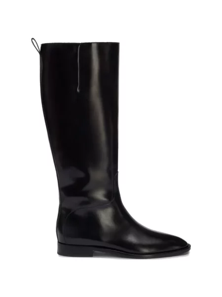 Kožené kozačky Jil Sander černé