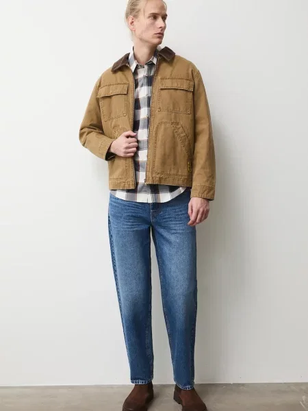 Medicine geacă cu aspect de cămașă maro