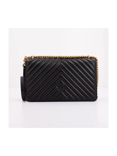 Pinko crossbody kabelka dámska kožená čierna