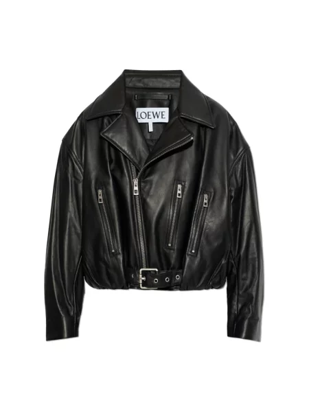 Kurtka skórzana Loewe biker czarna