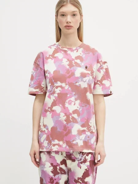 A Bathing Ape tricou din Map Camo Oversized roz