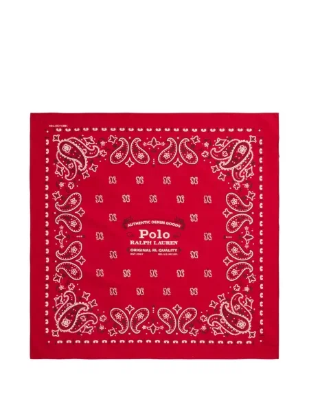 Ριγέ καμβάς κασκόλ Polo Ralph Lauren με κέντημα μπλε