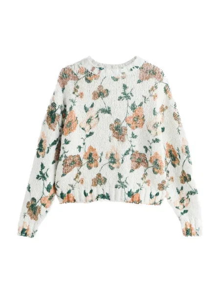 Next Pulover ecru / maro / închis / portocaliu verde