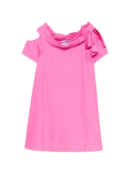 Sukienka mini Vivetta z kokardką różowa