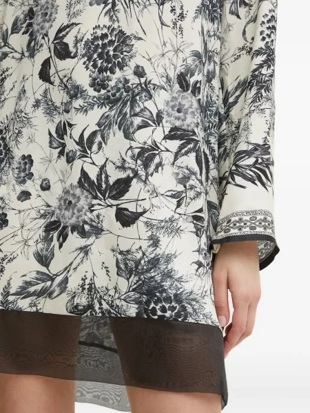 Rochie mini Simona Corsellini cu model floral cu imagine de costum alb
