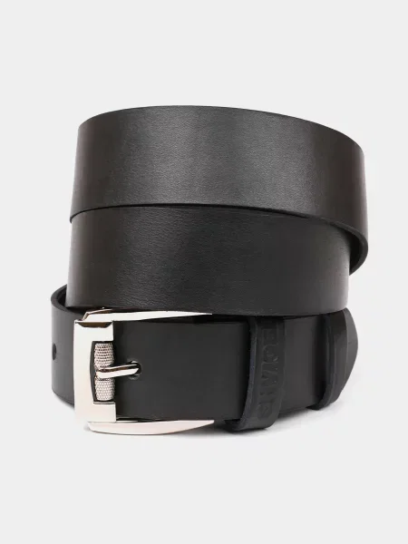 Кожаный ремень Shvigel с ремешками черный