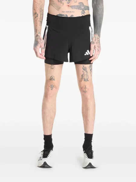 Běžecké květinové korzetové kraťasy Adidas černé