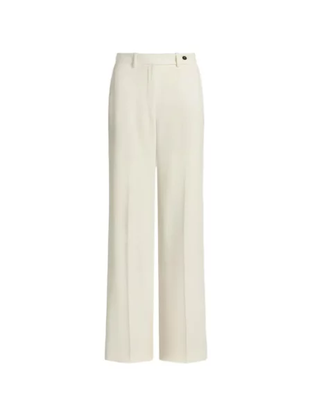 Pantaloni Kiton de mătase alb