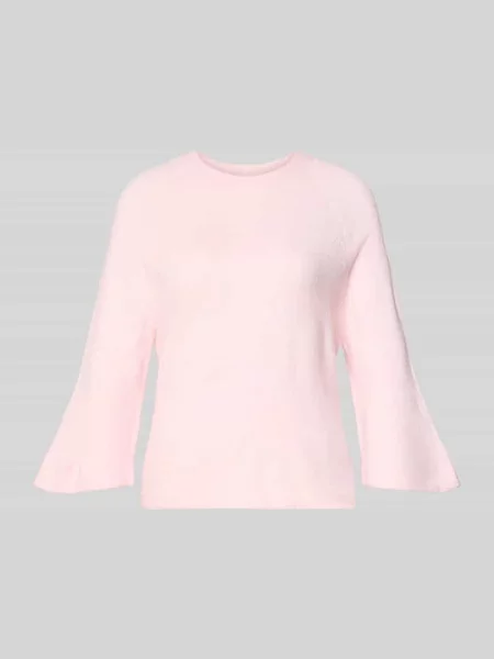 Sweter z dzianiny o kroju oversized z rękawem o dł. model ‘SIMONI’ Only różowy