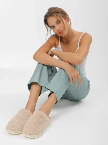 Braska Капці Штучне хутро бежевий