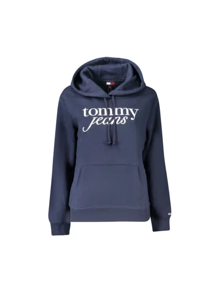 Bluza z kapturem Tommy Jeans z kapturem niebieska