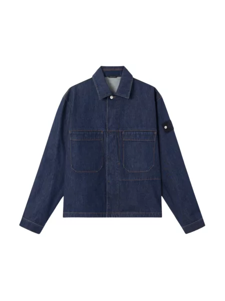 Kurtka jeansowa Stone Island z kamieniami niebieska