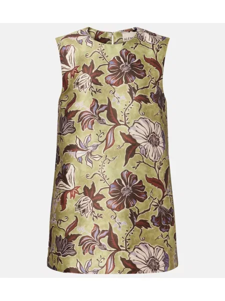 Top Alemais cu model floral verde