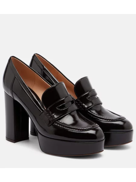 Pantofi cu toc Gianvito Rossi din piele de lac maro