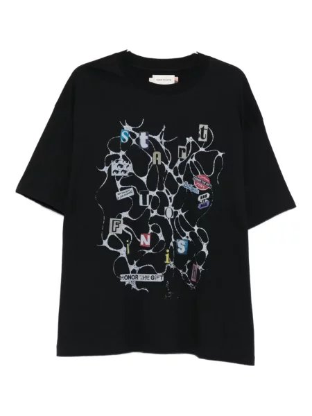 Тениска Honor The Gift с принт с кръгло деколте черно