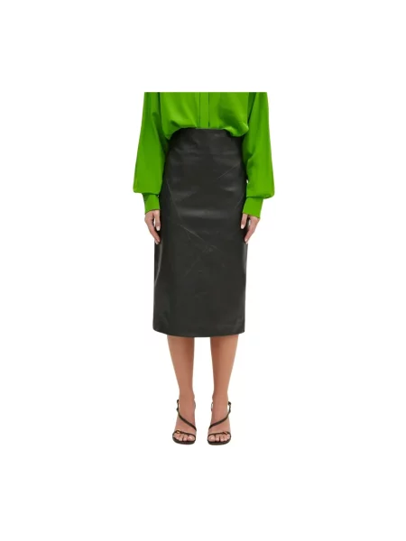 Lniana spódnica midi Sportmax czarna