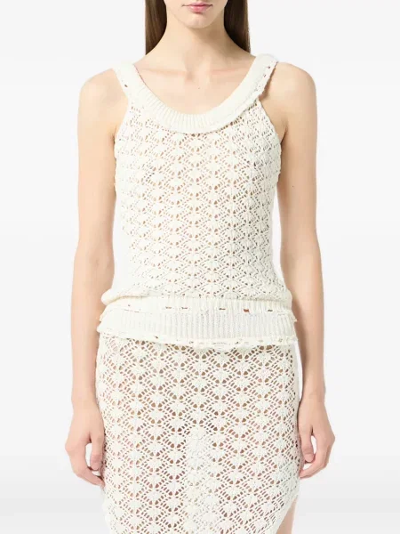 Top Blumarine tricotate alb