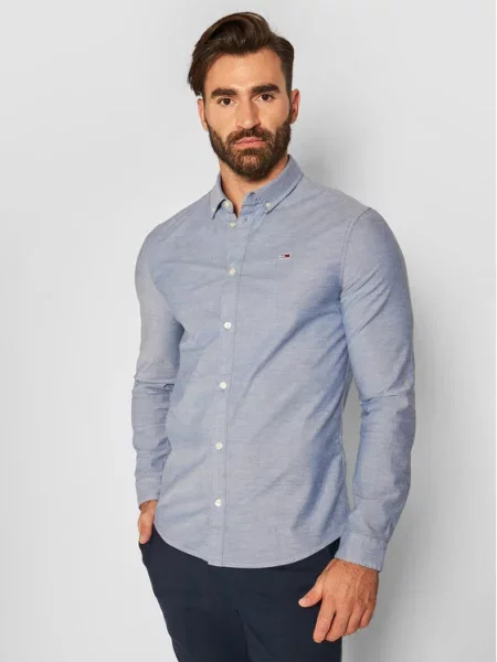 Πουκάμισο Tommy Jeans μπλε