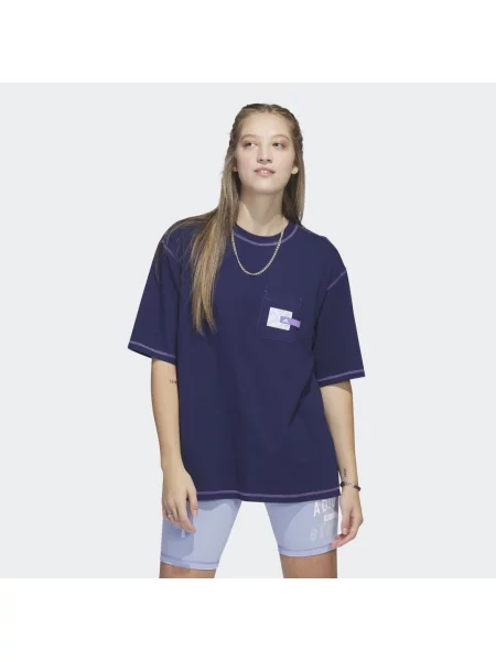 Sport Statement Boyfriend Pocket T-Shirt niebieska