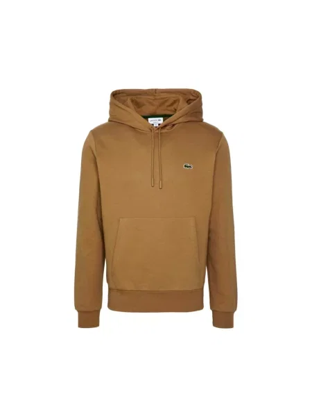 Bluza z kapturem Lacoste polarowa beżowa