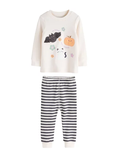 Next Pijamale Halloween Characters verde mentă / portocaliu / negru alb