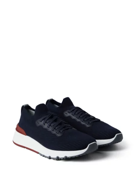Šněrovací tenisky Brunello Cucinelli se síťovinou modré