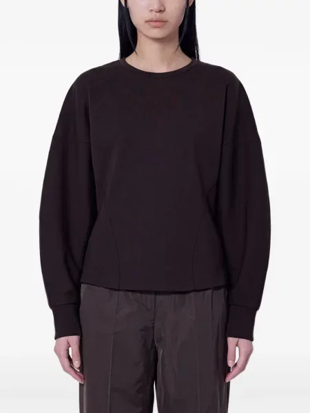 Hanorac crewneck Max Mara cu decolteu rotund maro