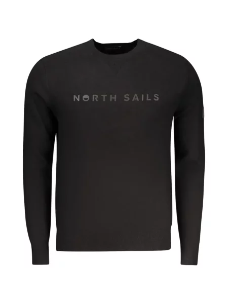 Pulover North Sails cu imagine cu decolteu rotund negru
