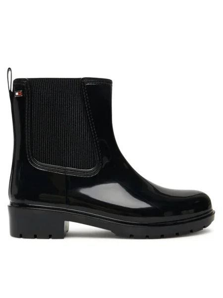 Гумени ботуши Tommy Hilfiger FLAG HARDWARE RAINBOOT черно