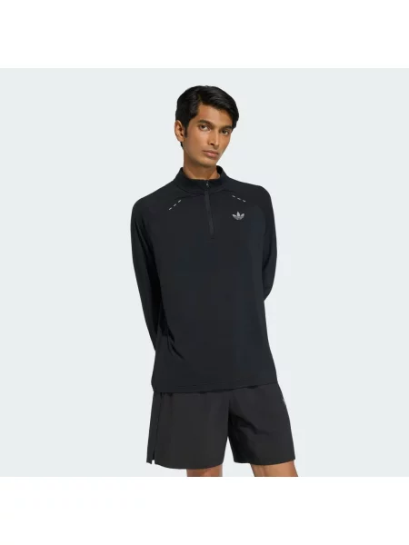 Koszulka Tech Trefoil Essentials Quarter Zip czarna