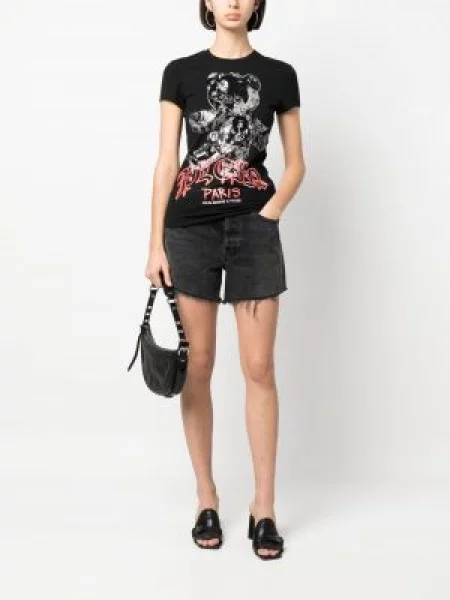 Тениска Philipp Plein с принт черно