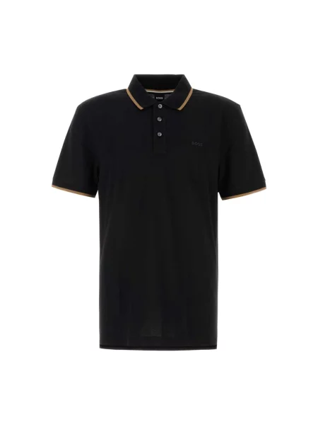 BOSS polo gładki czarny