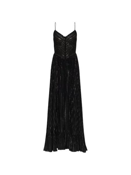 Rochie maxi Self-portrait din dantelă negru