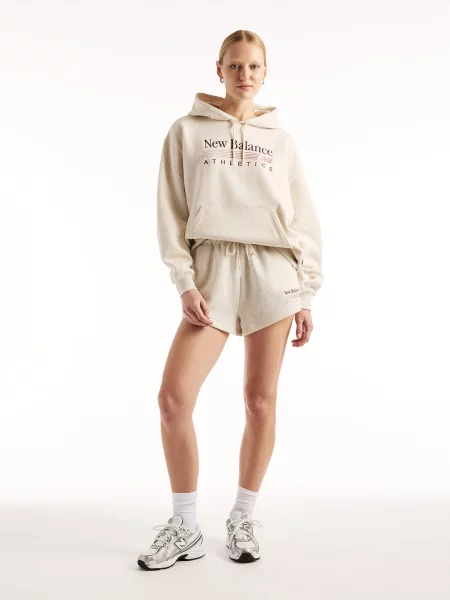 Флисовый свитер New Balance бежевый