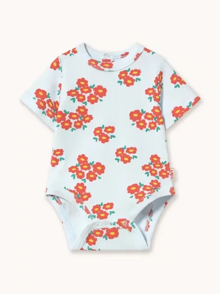 Tinycottons Kojenecké body BLOSSOMS RIB BODY bílý