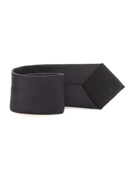 Jedwabny krawat Emporio Armani z logo czarny