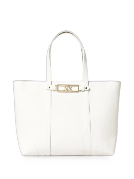 Shopper torbica Armani Exchange s autogramom bijela