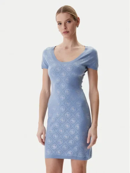 Guess Трикотажна сукня блакитний