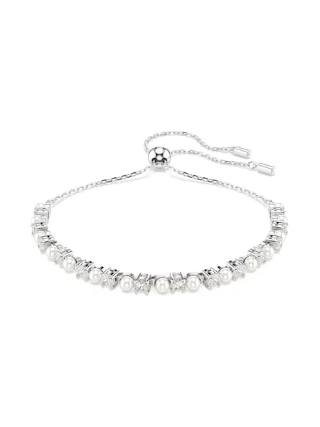 Bransoletka Swarovski z perełkami szara