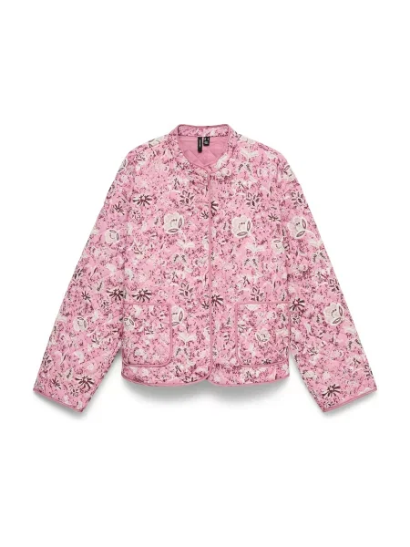 VERO MODA Přechodná bunda VMJane pink / růžová / vínově červená bílá