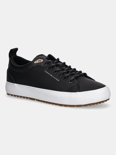 Tommy Hilfiger sneakers TH HI VULC CORE LOW CLEAT LTH negru