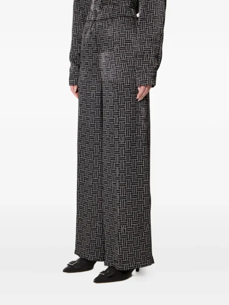 Pantaloni Kenzo cu imprimeu geometric negru