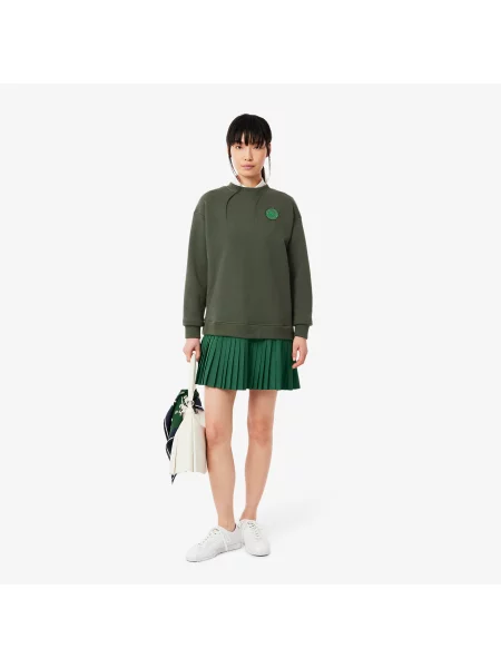 Lacoste Plisowana Sukienka Dresowa zielona