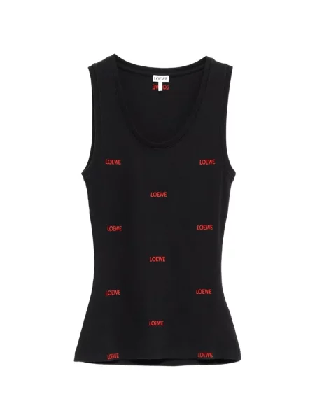 Top Loewe cu broderie tricotate negru