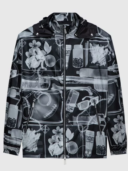 Вітровка в принт у вигляді рентгена Off-white чорна