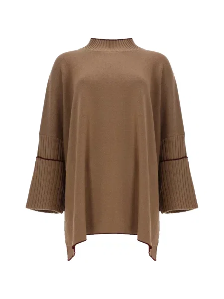 Poncho Herno tricotate maro